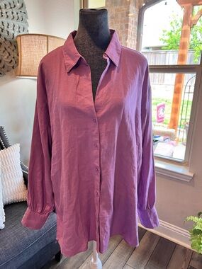 Banana Republic Dusty Mauve Button-Down Collared Shirt
